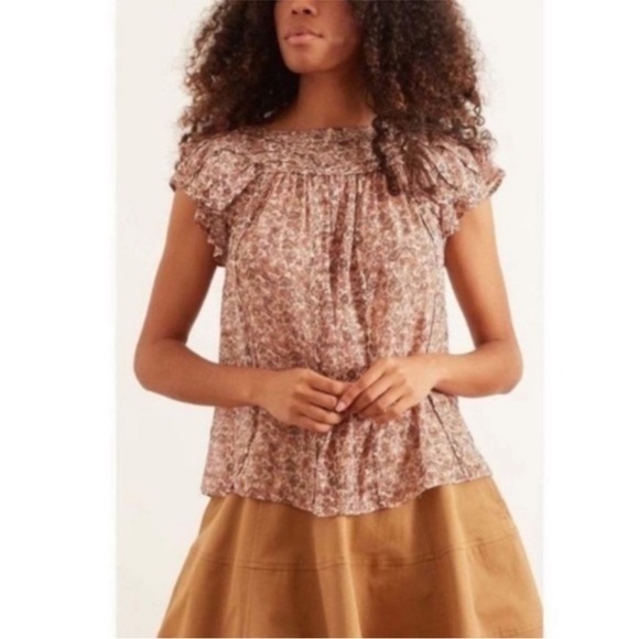 Ulla Johnson Blouse Akil Short Sleeve in Akil - Picture 1 of 8